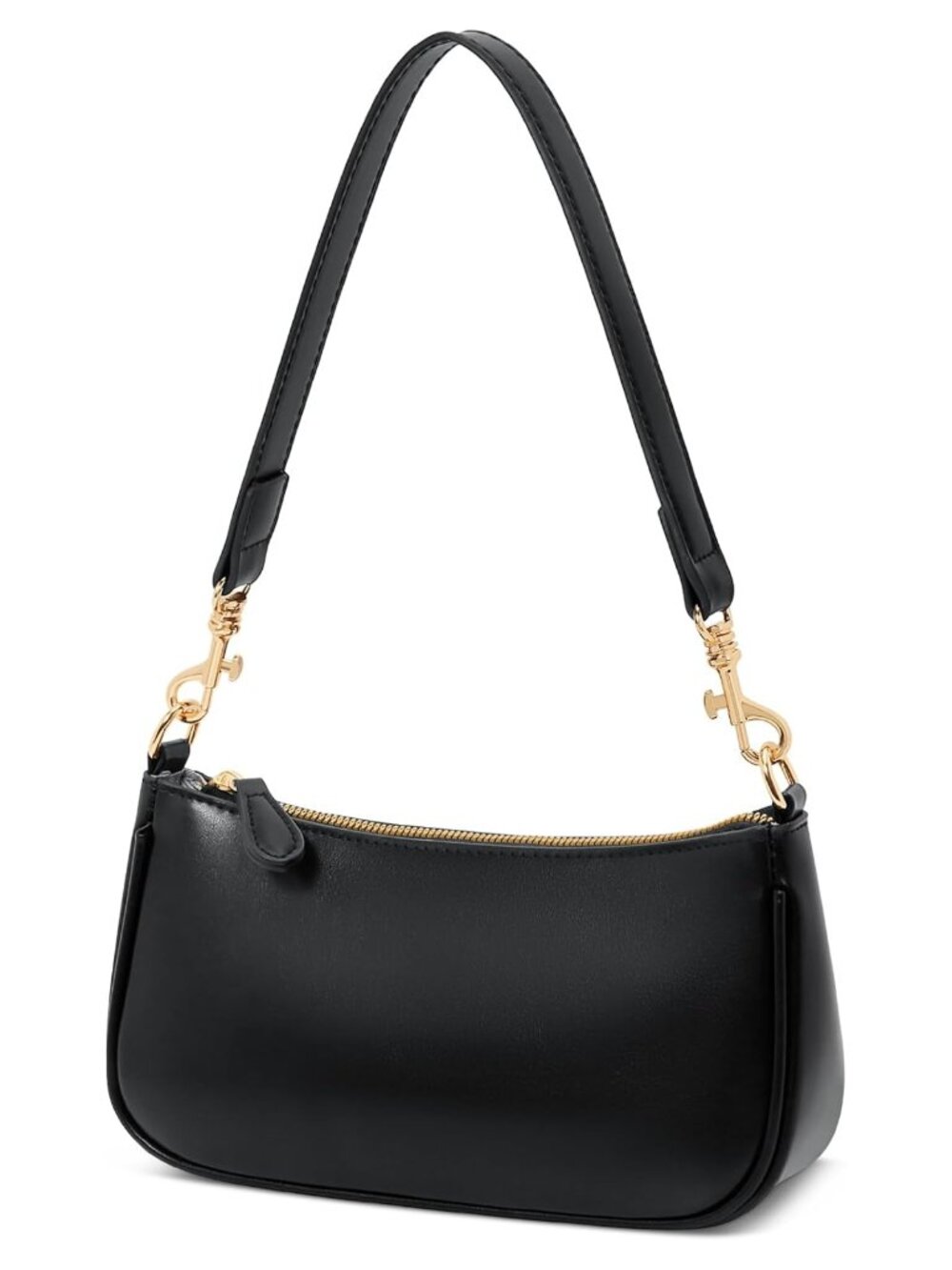 Small Vegan Leather Shoulder Bag Mini Purse with Zipper Closure